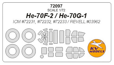 KVモデル 72097 1/72 He-70F-2 / He-70G-1 (ICM/レベル) + ホイール キャノピーマスキングシート