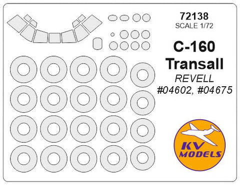 KVモデル 72138 1/72 C-160 トランサル (レベル #04602, #04675) + ホイール キャノピーマスキングシート
