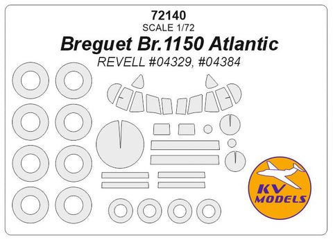 KVモデル 72140 1/72 ブレゲー Br.1150 アトランティック (レベル #04329, #04384) + ホイール キャノピーマスキングシート
