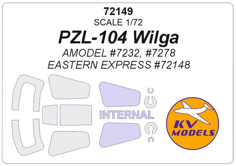 KVモデル 72149 1/72 PZL-104 ヴィルガ (Aモデル #7232, #7278 / イースタンエクスプレス #72148) +ホイール キャノピーマスキングシート