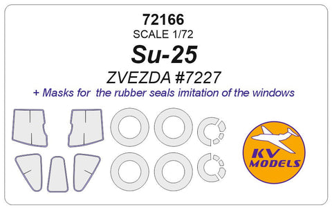 KVモデル 72166 1/72 Su-25 (ズベズダ #7227) + ホイール キャノピーマスキングシート