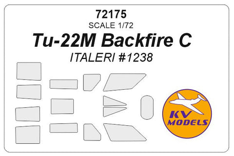 KVモデル 72175 1/72 Tu-22M バックファイア C (イタレリ #1238) キャノピーマスキングシート
