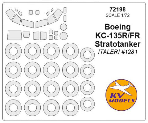 KVモデル 72198 1/72 ボーイング KC-135R/FR ストラトタンカー (イタレリ) + ホイール キャノピーマスキングシート