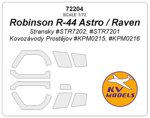 KVモデル 72204 1/72 ロビンソン R-44 アストロ / レイヴン (Stransky/Kovozávody Prostějov) + ホイール キャノピーマスキングシート