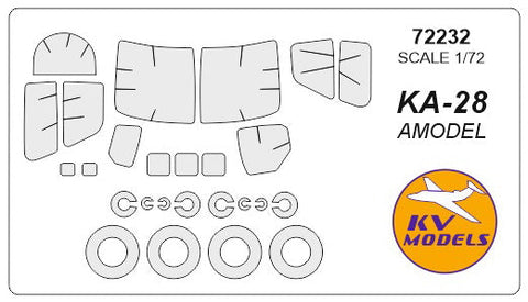KVモデル 72232 1/72 KA-28 / KA-32 (Aモデル #7237 / MAQUETTE MQ-7255) + ホイール キャノピーマスキングシート