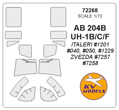 KVモデル 72268 1/72 AB 204B / UH-1B/C/F (イタレリ #040, #050, #1201, #1229 / ズベズダ #7257, #7258)