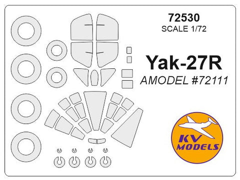 KVモデル 72530 1/72 Yak-27R (Aモデル #72111) + ホイール キャノピーマスキングシート
