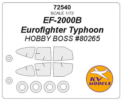 KVモデル 72540 1/72 EF-2000A/B ユーロファイター タイフーン (ホビーボス) + ホイール キャノピーマスキングシート