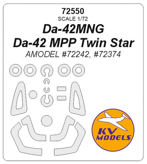 KVモデル 72550 1/72 Da-42MNG / Da-42 MPP ツインスター (Aモデル #72242, #72374) + ホイール キャノピーマスキングシート