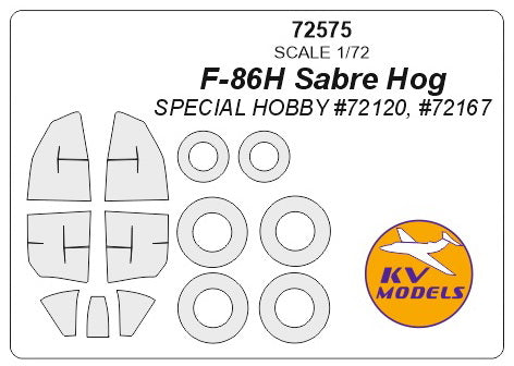 KVモデル 72575 1/72 F-86H セイバーホッグ (スペシャルホビー) + ホイール キャノピーマスキングシート