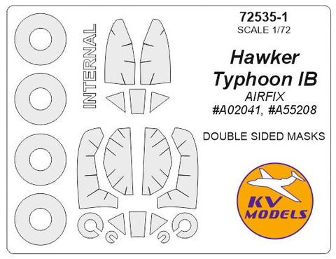 KVモデル 72589-1 1/72 ホーカー タイフーン IB / Mk.IB (エアフィックス #A02041, #A02041A, #A55208) - (内外両面) + ホイール キャノピーマスキングシート