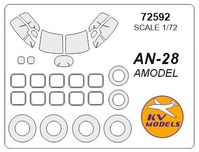 KVモデル 72592 1/72 An-28 (Aモデル) + ホイール キャノピーマスキングシート