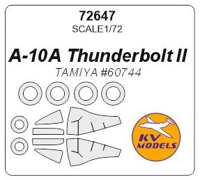 KVモデル 72647 1/72 A-10A サンダーボルト II (タミヤ #60744) + ホイール キャノピーマスキングシート