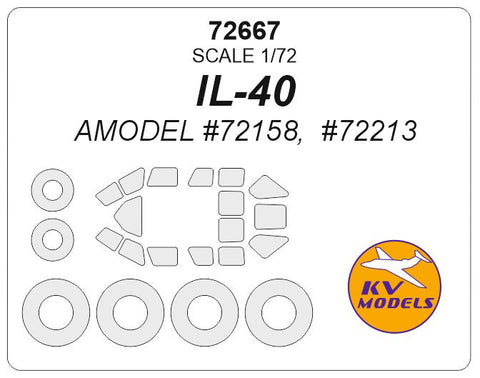 KVモデル 72667 1/72 IL-40 (Aモデル) + ホイール キャノピーマスキングシート