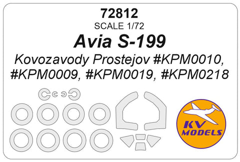 KVモデル 72812 1/72 アヴィア S-199 (Kovozavody Prostejov) + ホイール キャノピーマスキングシート