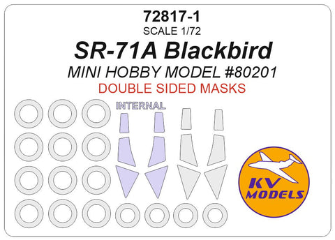 KVモデル 72817-1 1/72 SR-71A ブラックバード (Mini Hobby Model #80201) - (内外両面) + ホイール キャノピーマスキングシート