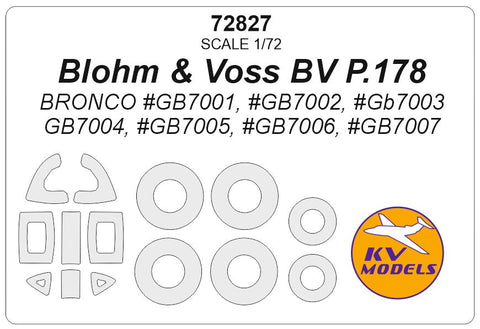 KVモデル 72827 1/72 ブローム・ウント・フォス BV P.178 (ブロンコ) + ホイール キャノピーマスキングシート