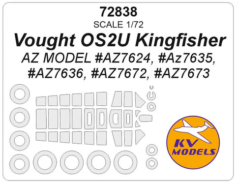 KVモデル 72838 1/72 ヴォート OS2U キングフィッシャー (AZ MODEL) + ホイール キャノピーマスキングシート