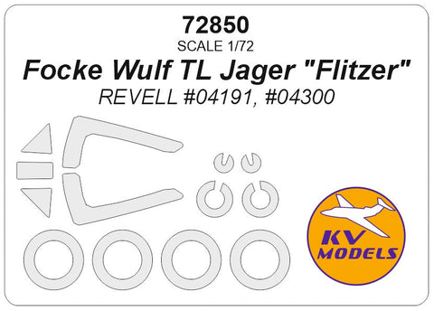 KVモデル 72850 1/72 フォッケウルフ TL Jager "フリッツァー" (レベル #04191, #04300) + ホイール キャノピーマスキングシート