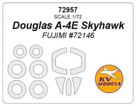 KVモデル 72957 1/72 ダグラス A-4E スカイホーク (フジミ #72146) + ホイール キャノピーマスキングシート