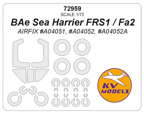 KVモデル 72959 1/72 BAe シーハリアー FRS1 / FA2 (エアフィックス) + ホイール キャノピーマスキングシート