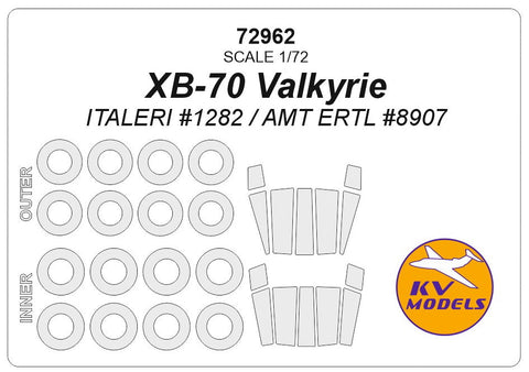 KVモデル 72962 1/72 XB-70 ヴァルキリー (イタレリ/AMT ERTL) + ホイール キャノピーマスキングシート