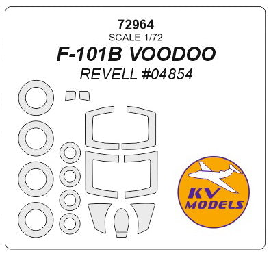 KVモデル 72964 1/72 F-101B ブードゥー (レベル #04854) + ホイール キャノピーマスキングシート