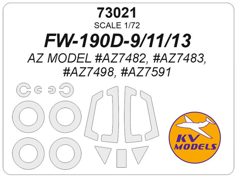 KVモデル 73021 1/72 FW-190D-9 / D-11 / D-13 (AZモデル #AZ7482等) + ホイールマスク (AZモデル用)