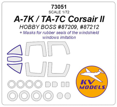 KVモデル 73051 1/72 A-7K / TA-7C コルセア II (ホビーボス #87209, #87212) + ホイール キャノピーマスキングシート