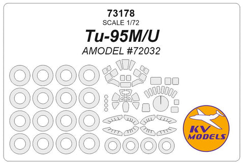 KVモデル 73178 1/72 Tu-95M/U (Aモデル #72032) + ホイール キャノピーマスキングシート
