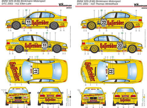 LBプロダクション 24034 1/24 BMW 320i (E46) ブリンクマンモータースポーツ - DTC 2001 - エレン・ローア / トーマス・ウィンケルホック