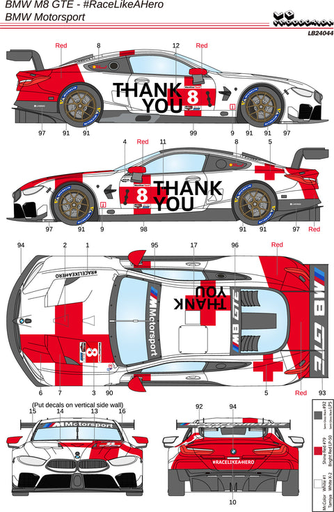 LBプロダクション 24044 1/24 BMW M8 GTE #RaceLikeAHearo – BMWモータースポーツ