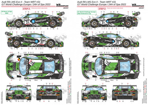 LBプロダクション 24067 1/24 アウディ R8 LMS Evo II - チームWRT #31 - GTワールドチャレンジ ヨーロッパ/スパ24時間 2022