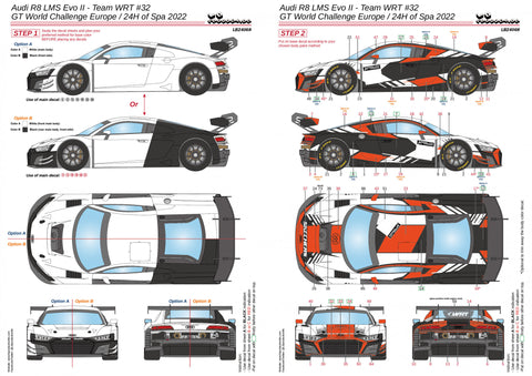 LBプロダクション 24068 1/24 アウディ R8 LMS Evo II - チームWRT #32 - GTワールドチャレンジ ヨーロッパ/スパ24時間 2022