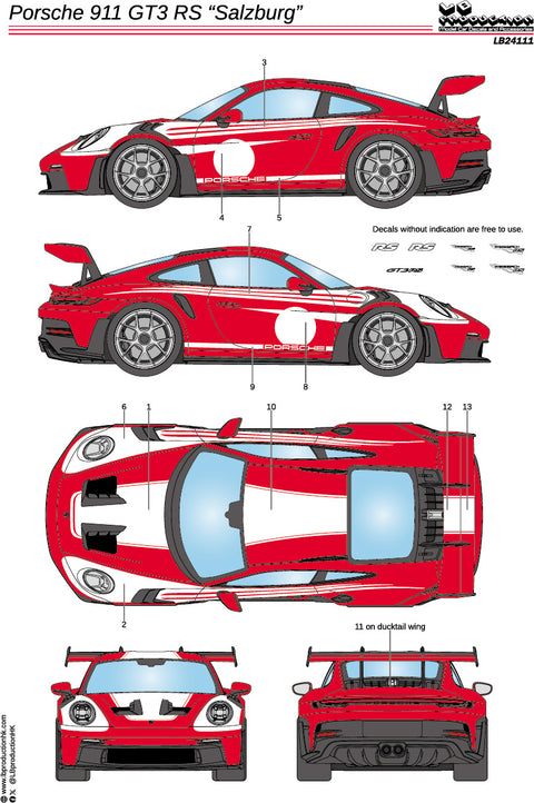 LBプロダクション 24111 1/24 ポルシェ 911 GT3 RS "ザルツブルク"
