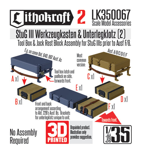 リソクラフト LK350067 1/35 WWII ドイツ III号突撃砲 工具箱&ジャッキ台セット(2)