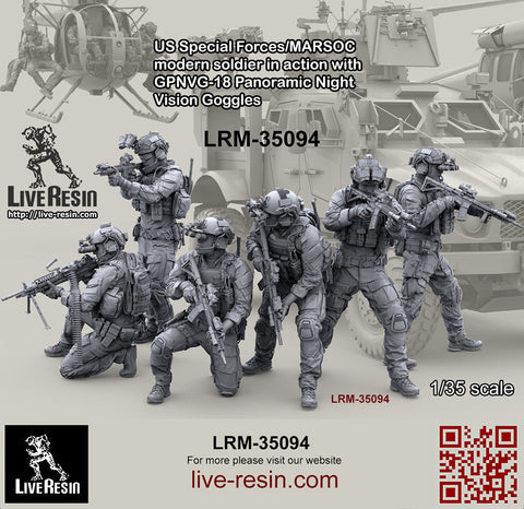 ライブレジン LRM35094 1/35 アメリカ海兵隊特殊作戦コマンド MARSOC インアクション w/GPNVG18 ナイトビジョン 5