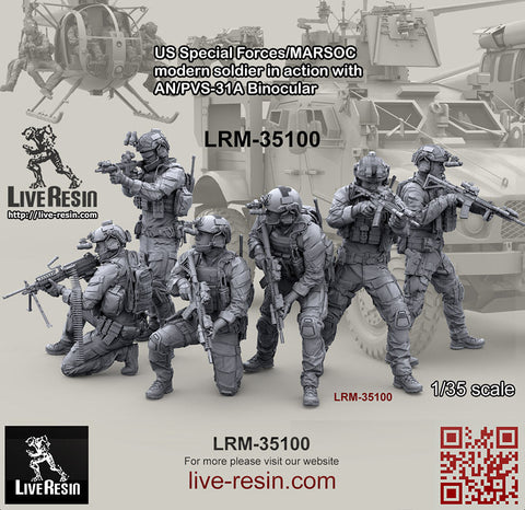 ライブレジン LRM35100 1/35 アメリカ海兵隊特殊作戦コマンド MARSOC インアクション w/AN/PVS31A 1 ナイトビジョン 5