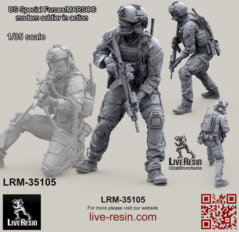 ライブレジン LRM35105 1/35 アメリカ海兵隊特殊作戦コマンド MARSOC インアクション 4(1体)