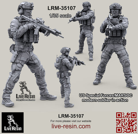 ライブレジン LRM35107 1/35 アメリカ海兵隊特殊作戦コマンド MARSOC インアクション 6(1体)