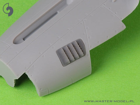 マスター AM-72-173 1/72 P-51 マスタング - キャブレター エアフィルター カバー - RAF ルーバータイプ - バージョン B (アロマホビー用)