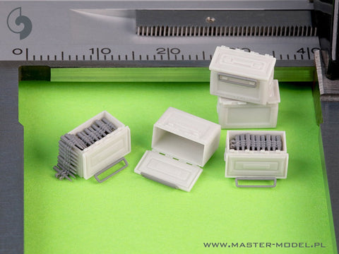 マスター GM-35-067 1/35 ブローニング M2 .50 口径機関銃用 M2 弾薬箱 - WWII型 (6個) オープン
