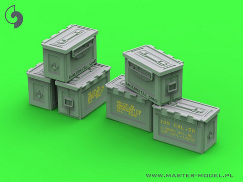 マスター GM-35-068 1/35 ブローニング M2 .50 口径機関銃用 M2 弾薬箱 - WWII型 (6個) クローズ