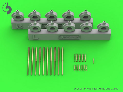 マスター SM-350-119 1/350 HMS ナイアド 砲身 - 5,25in (10個), 40mm POM-POM (8個), ヴィッカース .50cal (8個) ,オチキス 礼砲 (トランぺッター用)