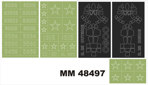 モンテックス MM48497 1/48 IL-28T(ボブキャット用)マスキングシート(キット付属デカールと置換)