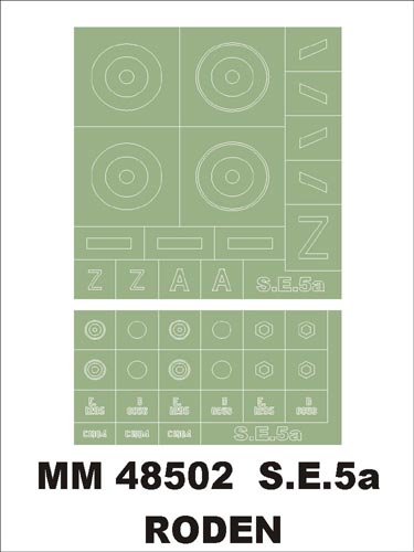モンテックス MM48502 1/48 SE-5a(ローデン用)マスキングシート(キット付属デカールと置換)
