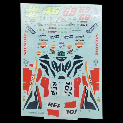 カレドモデル MS013 1/12 レプソル ホンダ 2003 RC211V モトGP VR46模型デカール 14096 (タミヤ用)