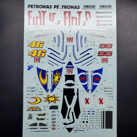 カレドモデル MS016 1/12 ヤマハ YZR-M1 バレンティーノ・ロッシ と ホルヘ・ロレンソ モトGP模型デカール 14117 (タミヤ用)