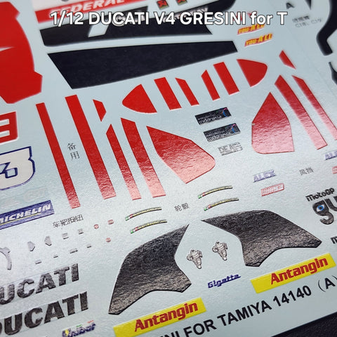 カレドモデル MS026 1/12 ドゥカティ V4 グレシーニ for MM93 オートバイモデルデカール 14140 (タミヤ用)