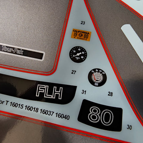 カレドモデル MS046-A 1/6 ハーレーダビッドソン FLH クラシック二輪滑空 ブラック オートバイデカール 16015 16037 16040 (タミヤ用)